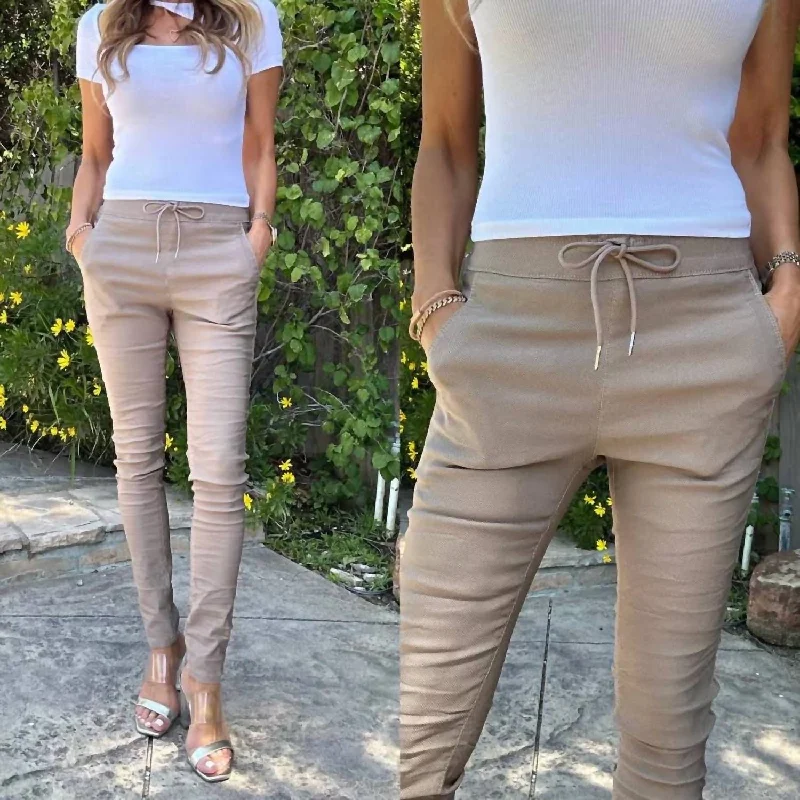 Elegant Women’s Clothing Shely Jogger In Bronze Herringbone