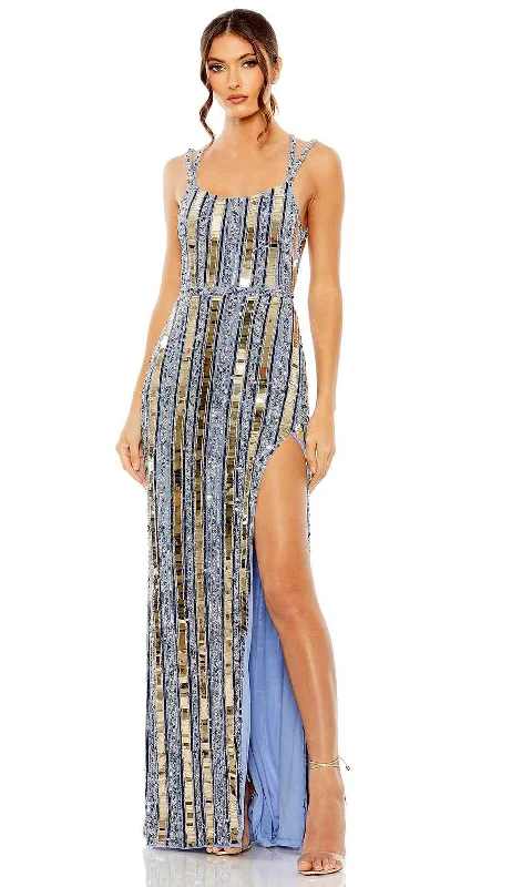 Elegant Women’s Fashion Mac Duggal 93981 - Strappy Back Linear Sequin Prom Gown
