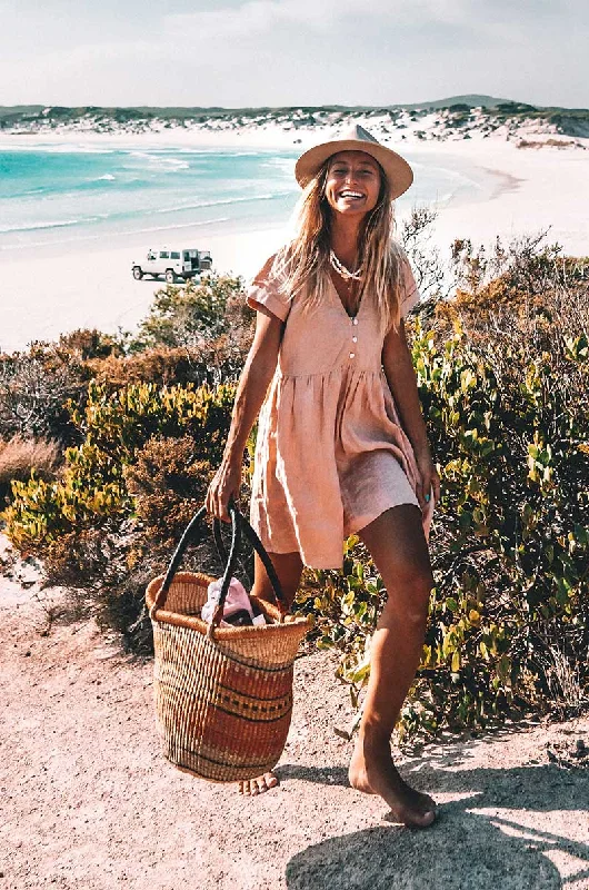 Stylish Women's Clothes for Work and Play SUNCHASER Dress - rose linen