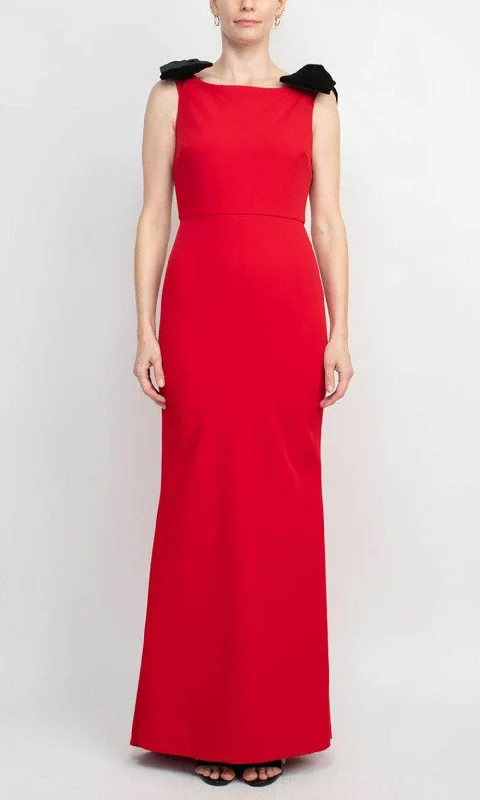 Fashion-forward Women’s Wear Alberto Makali 185420 - Bow Straps Bateau Evening Gown