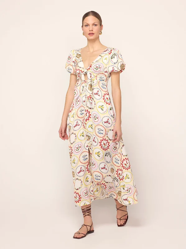 High End Women's Wear Danita Vintage Plates Maxi Dress