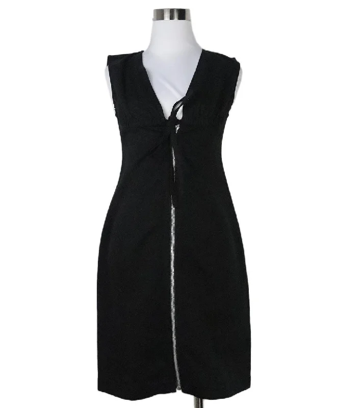 Glamorous Evening Wear Bottega Veneta Black Cotton Dress sz 2