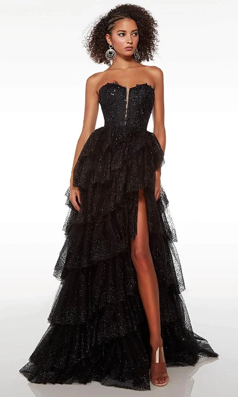 Modern Women’s Wardrobe Essentials Alyce Paris 61525 - Plunging Sweetheart Tiered Prom Gown