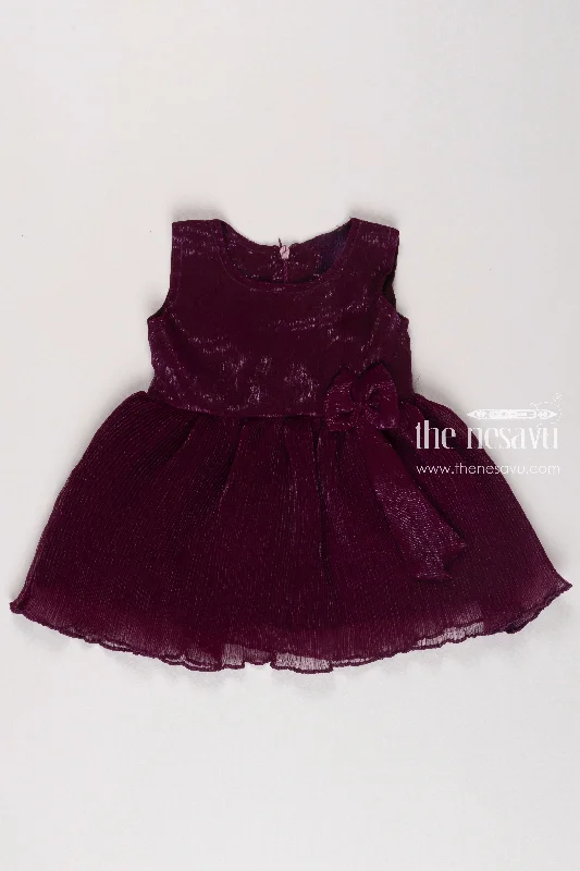 Boho Chic Fashion Burgundy Bliss Tulle Frock Party Wear Gown for Girls