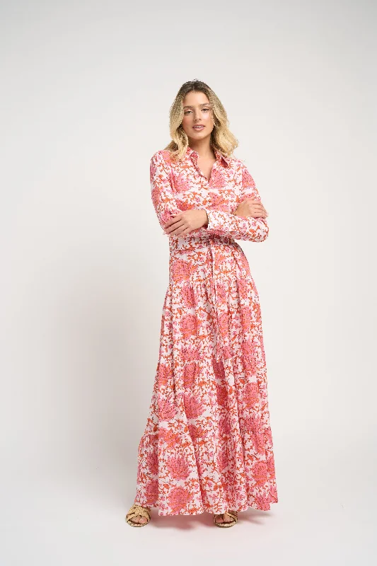 Summer Sale Meredith Floral Dress Coral