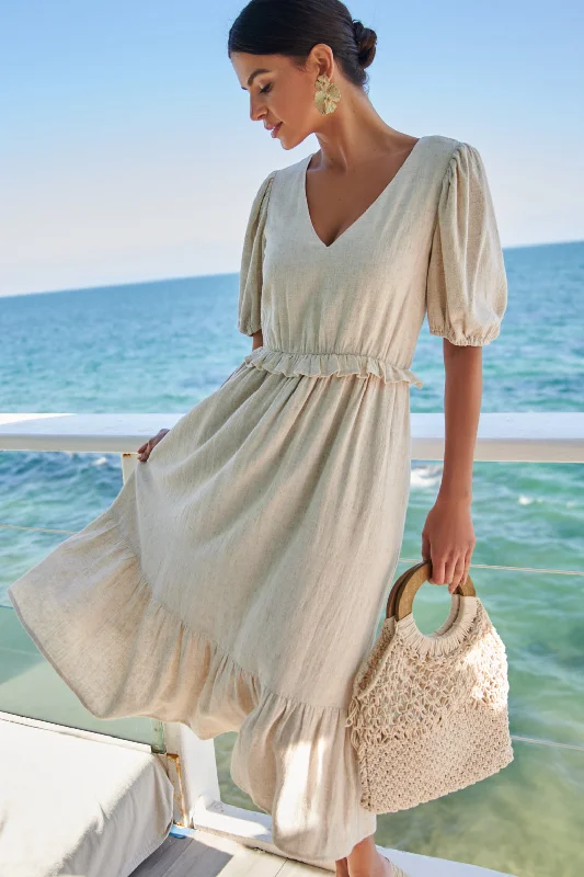 Fashion Essentials Saint Tropez Millie Puff Sleeve Midi Dress