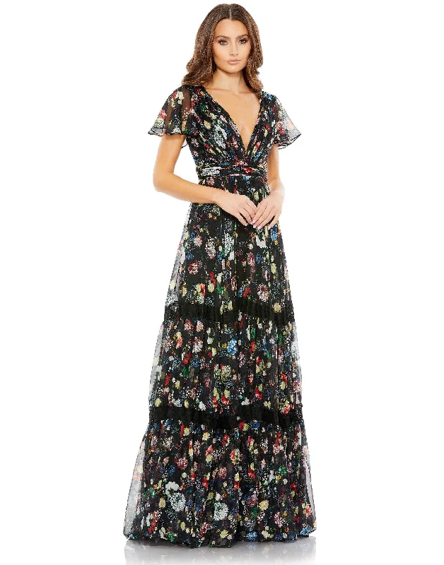 Flash Sale Event Mac Duggal 67934 Long Mother of the Bride Print Gown