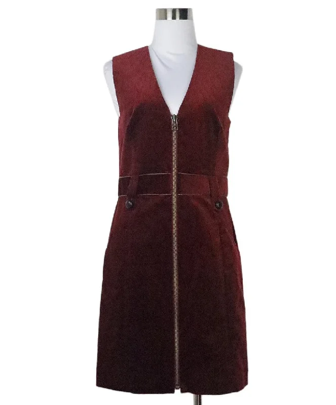 Relaxed Style Veronica Beard Burgundy Corduroy Dress sz 2