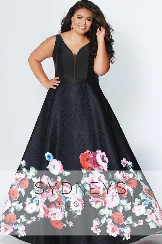 Hurry Before It's Gone Sydneys Closet Long Deep V Formal Plus Size Prom Dress