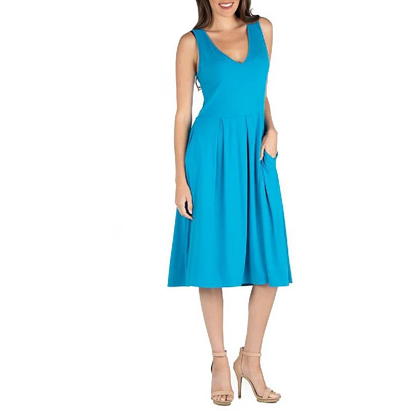 Vintage Women’s Fashion 24seven Comfort Apparel Womens Jersey Sleeveless Midi Dress