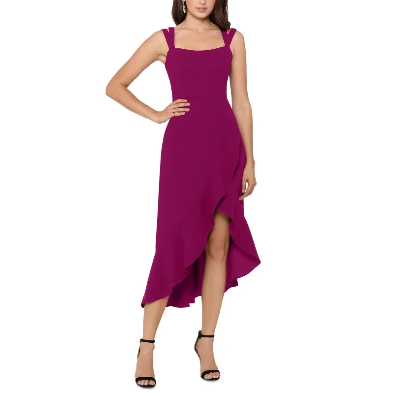 Casual Dresses for Women Xscape Womens Flounce Double Strap Midi Dress