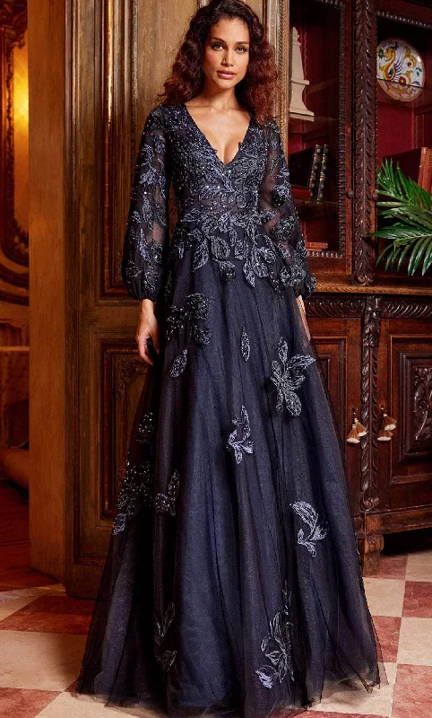 Best Online Boutiques For Women Jovani 09943 - Embroidered Deep V-Neck Evening Gown Best Online Boutiques For Women Jovani 09943 - Embroidered Deep V-Neck Evening Gown