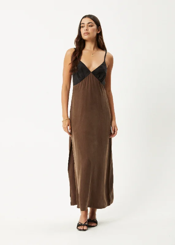 Boutique Styles AFENDS Womens Giselle - Cupro Maxi Dress - Coffee