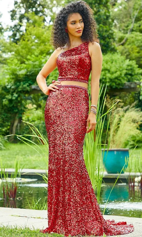 Trendy Boutique Online Mori Lee 47023 - Two-piece Asymmetric Long Gown