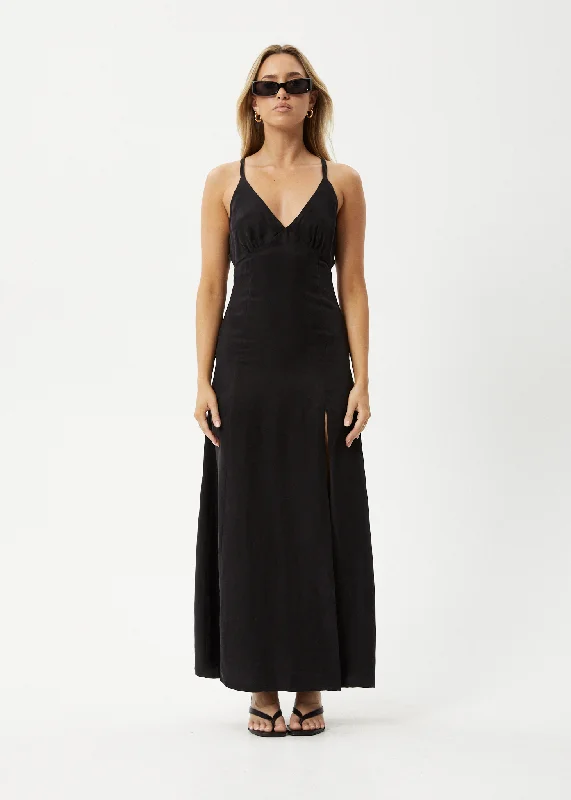 Stylish Savings AFENDS Womens Grace - Cupro Maxi Dress - Black