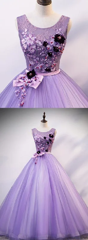 Unleash Your Style Lilac Purple Scoop Neck Ball Gown Sweet 16 Birthday Party Dress Quinceanera Gown for Girls prom Dress   cg20426