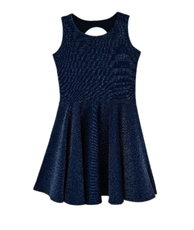 Style Versatile Women's Collection By Debra Girls Anne Navy/Silver Fit and Flare Dress