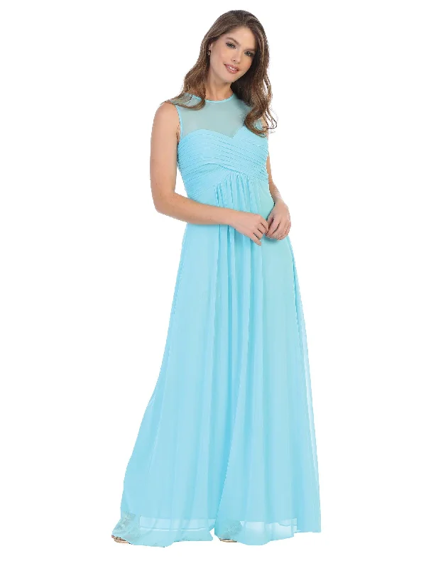 Women Clothes Long Sleeveless Empire Waist Bridesmaids Dress