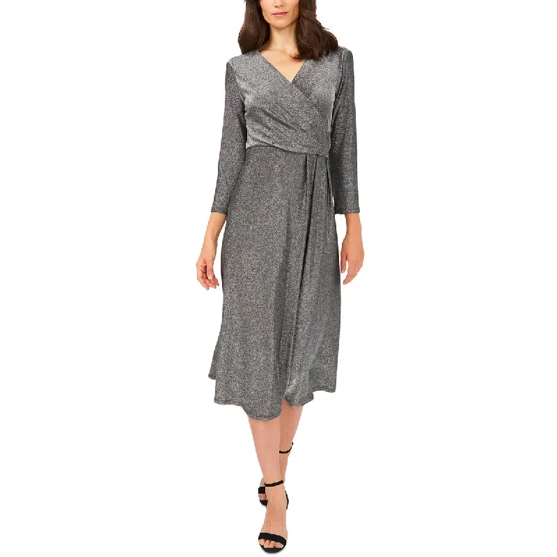 Outfits Ideas MSK Womens Petites Metallic Short Midi Dress