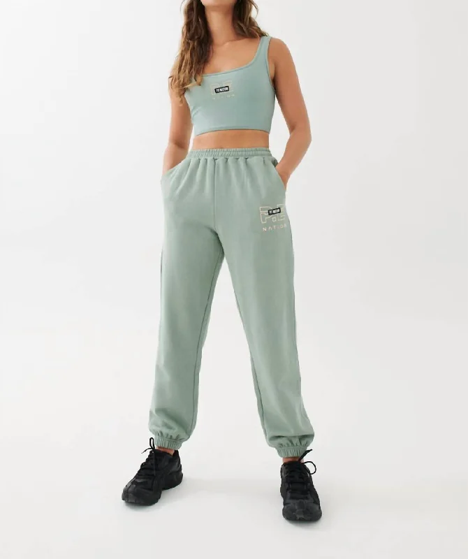 Special Occasion Wear Grand Stand Track Pant In Iceberg Green