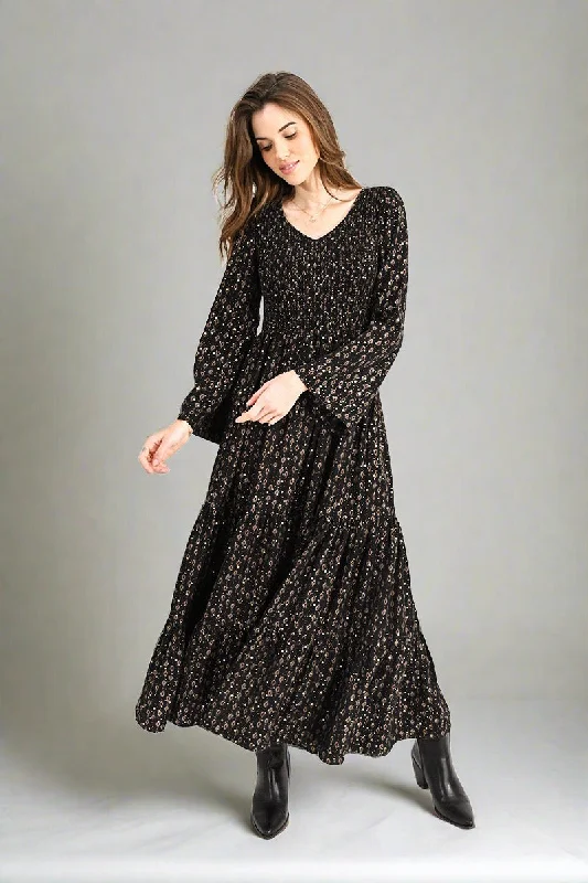 Clothing Online Molly Bracken Woven L/S Maxi Dress Black Jude