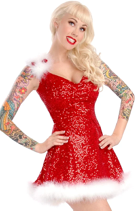 Bold Silhouette Christmas Carol Dress