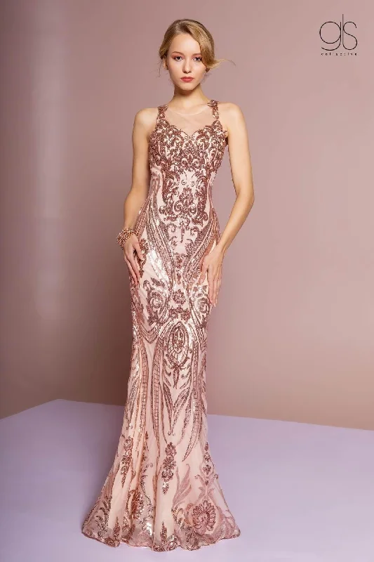 Modern Women’s Wardrobe Essentials Long Prom Sleeveless Sequins Evening Dress
