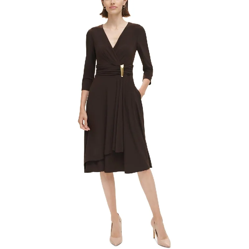 Chic Outfits Jessica Howard Womens Ruched Midi Midi Dress
