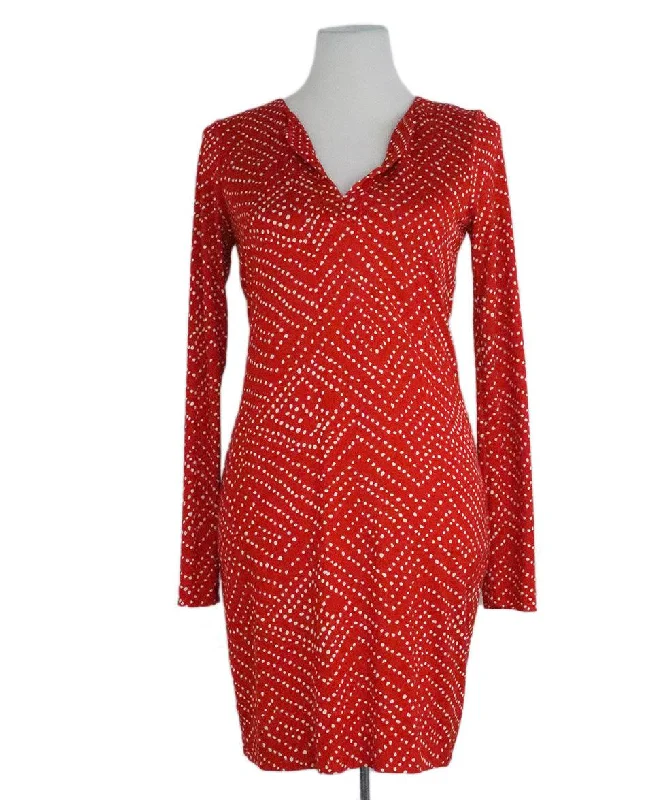 Vintage-Inspired Style Offers DVF Red & White Polka Dot Dress sz 4