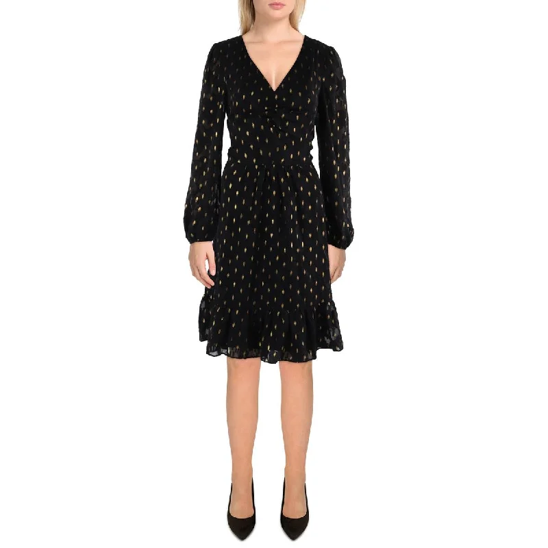 Women's Clothing Online Sale London Times Womens    V Neck Metallic Midi Dress