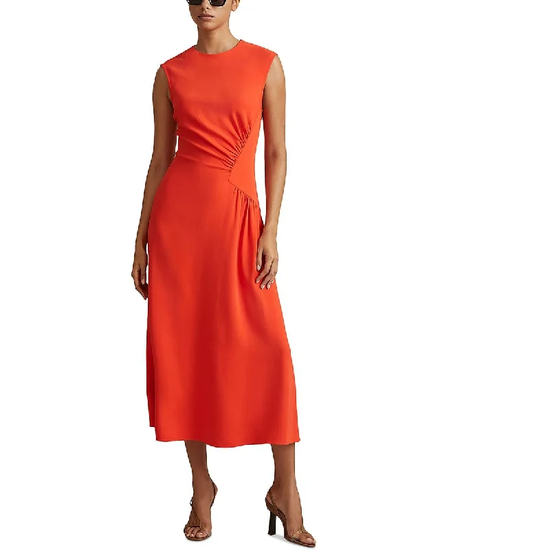Must Haves Reiss Womens Ruched Sleeveless Midi Dress
