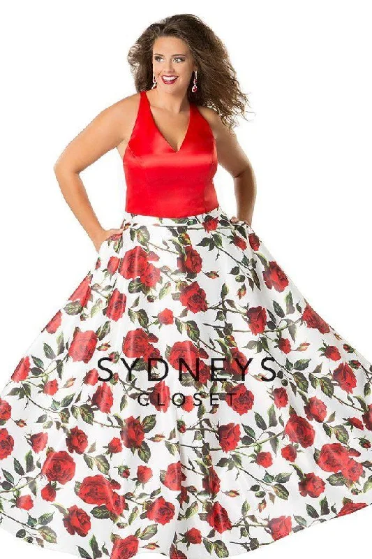 Fashion Forward Sydneys Closet Long Floral Prom Evening Gown Dress