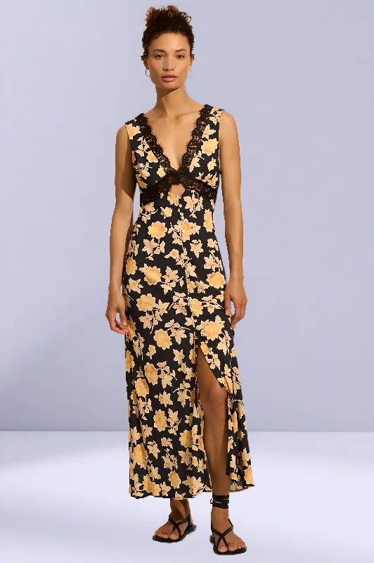 Eclectic Fashion AUGUSTE THE LABEL Womens Cassia Midi Dress - Black