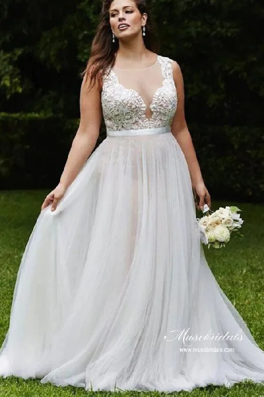Unique Women’s Fashion Pieces Roycebridal Tulle A-line Scoop Lace Appliques Plus Size Wedding Dress, Bridal Gown, MW988 Unique Women’s Fashion Pieces Roycebridal Tulle A-line Scoop Lace Appliques Plus Size Wedding Dress, Bridal Gown, MW988