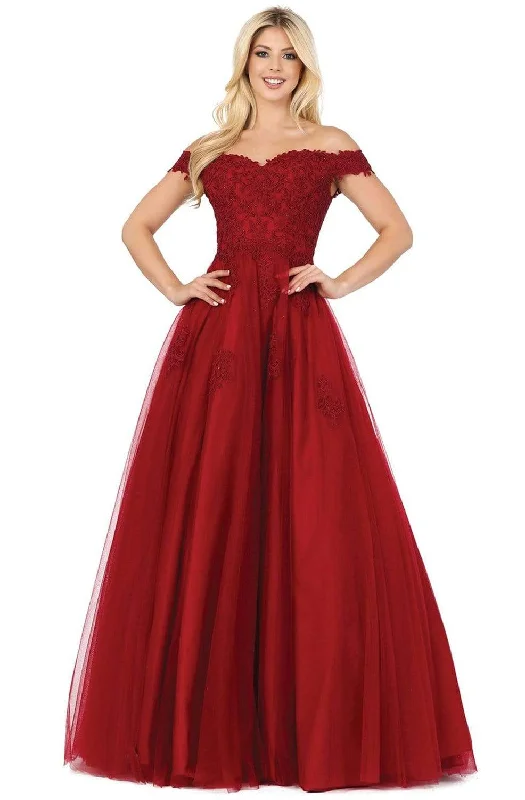 Seasonal Sale Dancing Queen - 2939 Embroidery Appliqued Off Shoulder Long Gown