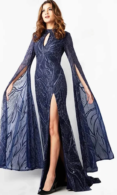 Women Wear Boutique Jovani 26092 - Embellished Long Sleeve Prom Gown