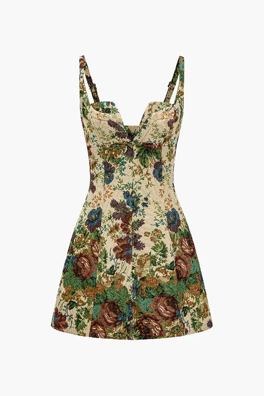 Clothing Online Floral Print V-neck Mini Dress