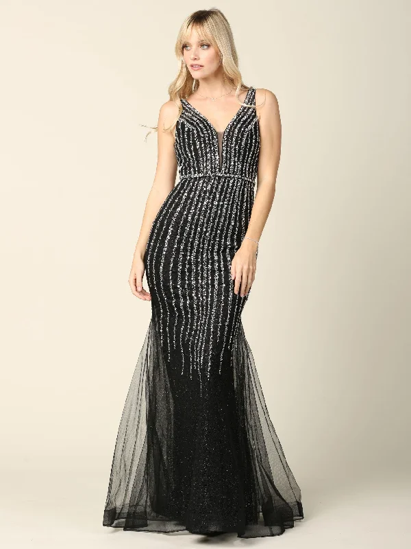 All Season Fashion Collection Long Formal Sleeveless Fitted Prom Gown
