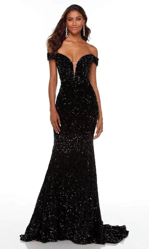 Shop Sales Alyce Paris 61187 - Sequin Off Shoulder Evening Gown