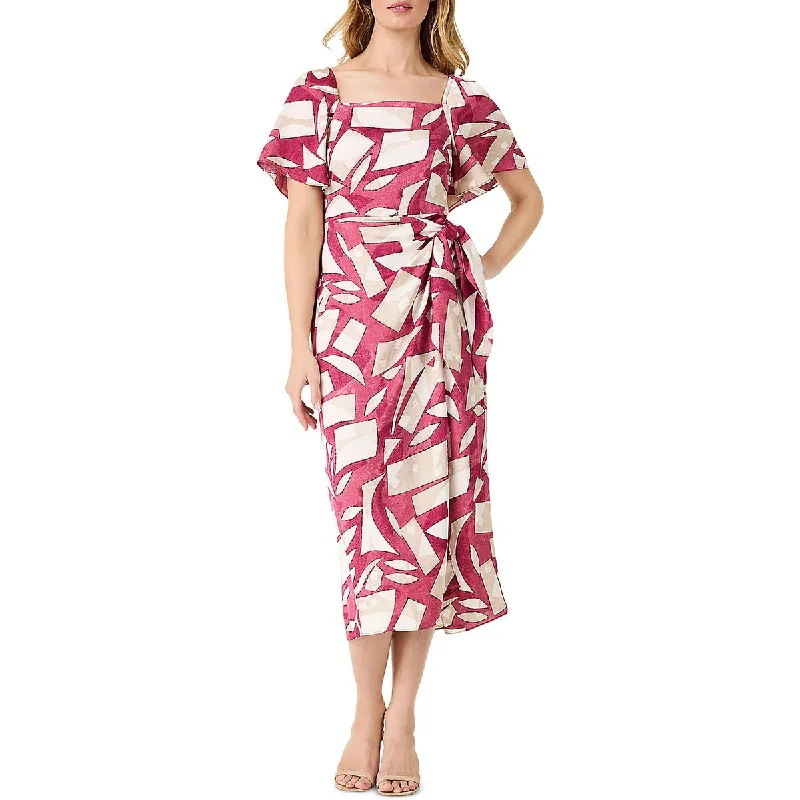 Massive Savings Nic + Zoe Womens Below Knee Faux-Wrap Midi Dress