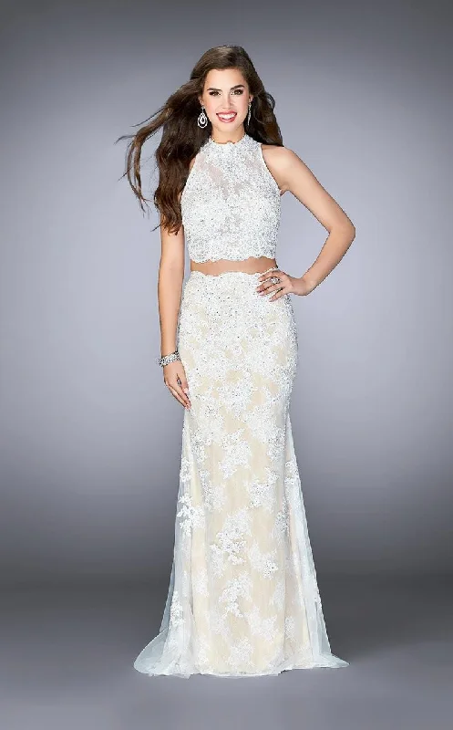 Designer Women’s Fashion Online La Femme Gigi - 24615 Two-Piece Lace Illusion Long Evening Gown Designer Women’s Fashion Online La Femme Gigi - 24615 Two-Piece Lace Illusion Long Evening Gown