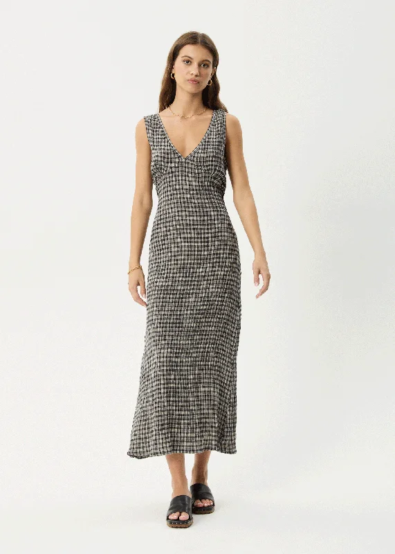 Elegant Style AFENDS Womens Asta - Seersucker Maxi Dress - Steel Check