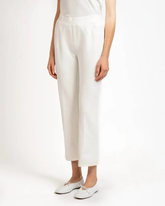 Chic Wardrobe Knit Pique Pant In White