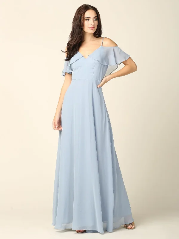 High-End Women’s Apparel Long Off Shoulder Formal Bridesmaids Dress