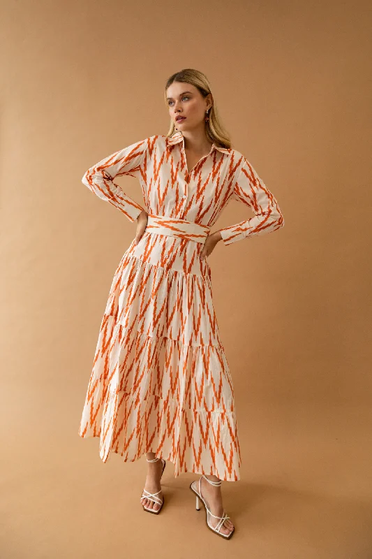 Women's Clothing For Travel Meredith Ikat Dress Orange