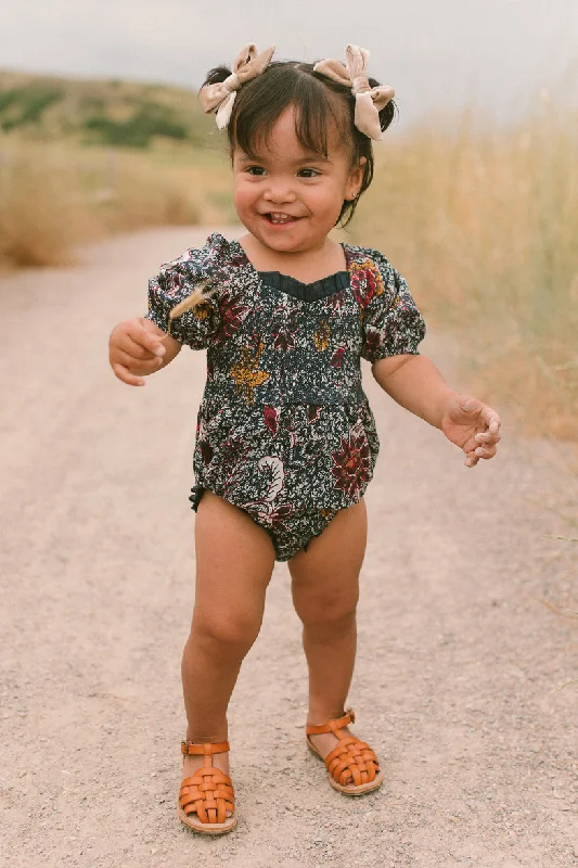 Unleash Your Fashion Baby Roselyn Romper in Navy Floral - FINAL SALE