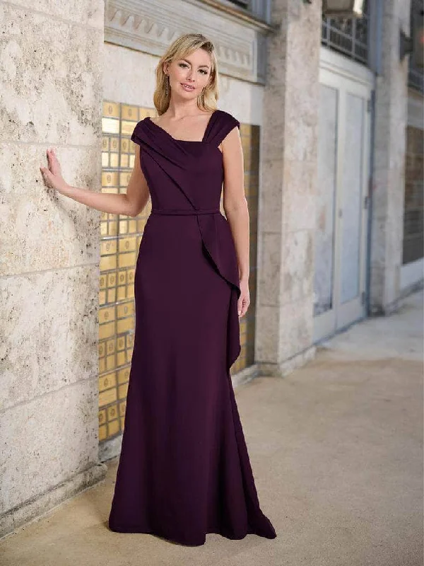 Premium Fashion Christina Wu Eleganve 17180 - Asymmetric Neck Scuba Evening Gown