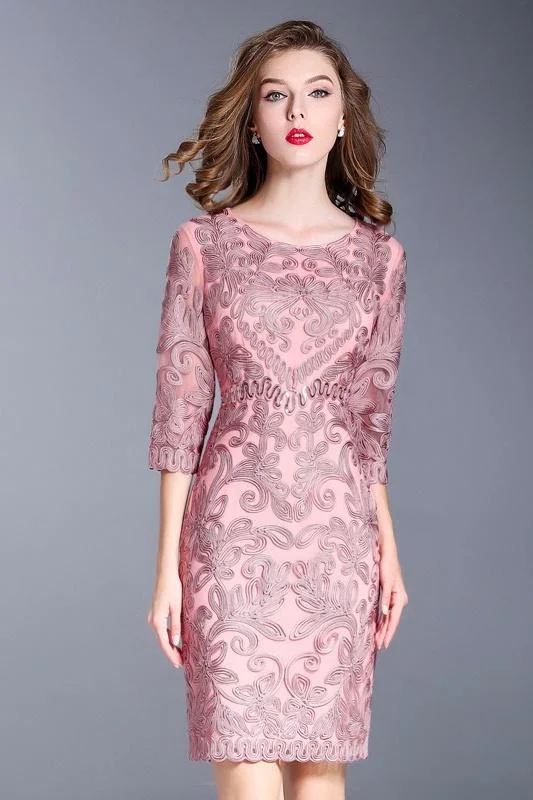 Summer Deals Floral Embroidered Dress W/ Sequin