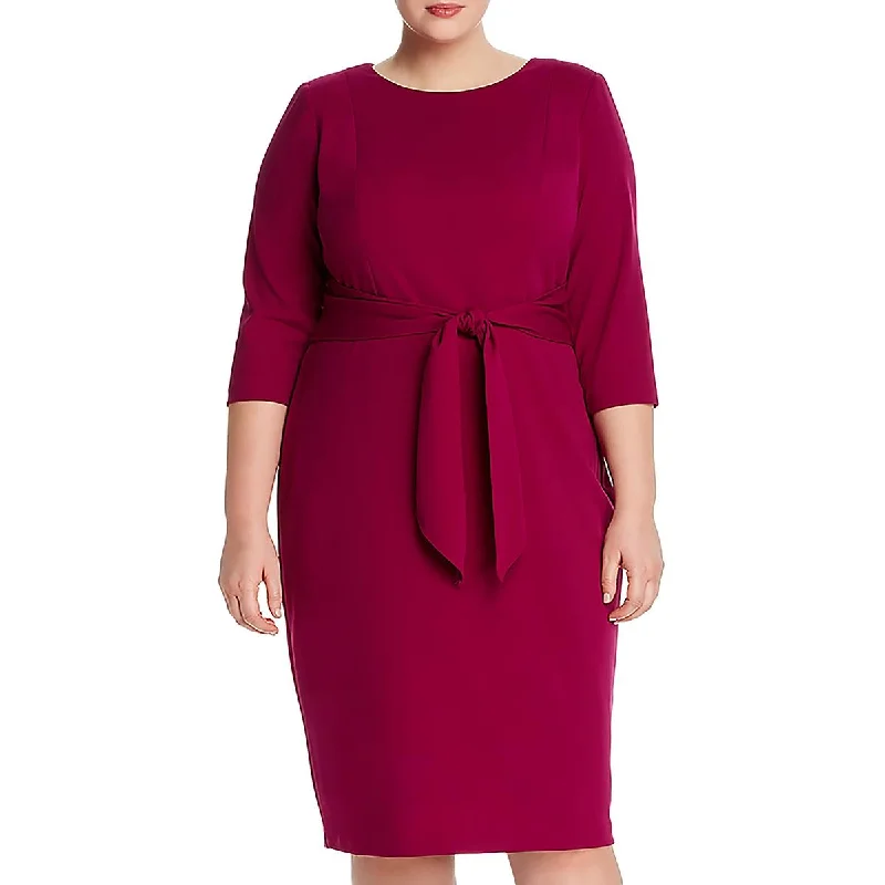 Trendy Fashion For Women Adrianna Papell Womens Plus Crepe Tie Waist Midi Dress