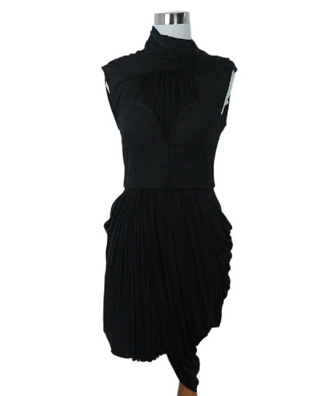 Flowy Fabric Alexander Wang Black Corset Gathered Dress sz 4
